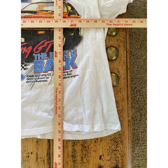 Ford Mustang Graphic White T-Shirt XL Vintage Style Short Sleeve Cotton Tee - Picture 5 of 5